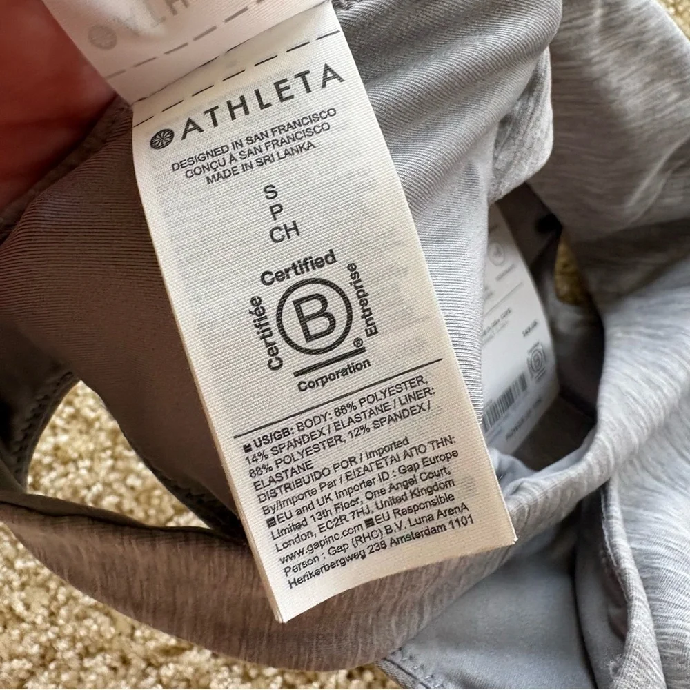 Athleta Softluxe Plunge Bra Gray‎ NWT D-DD+ Support Small